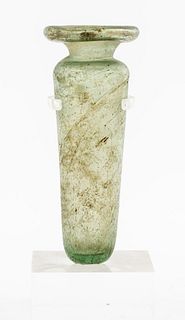 Ancient Roman Green Glass Unguentarium