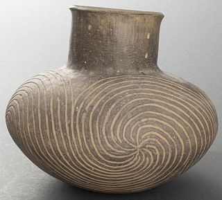 Mississippian Culture Rhodes Incised Pottery Jar