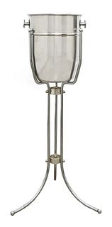 Art Deco Style Chrome And Steel Champagne Bucket