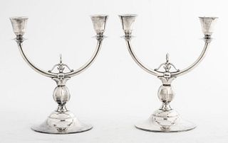 Swedish Neoclassical Two-Arm Candelabra, Pair