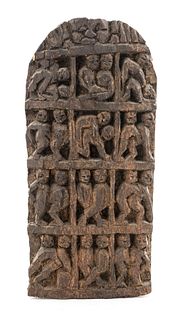 Indian Erotic Wood Carving Plaque