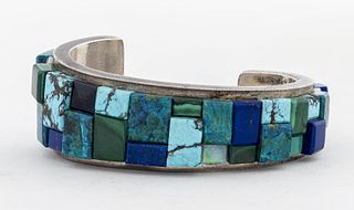 Christin Wolf Navajo Silver Multi-Stone Bracelet
