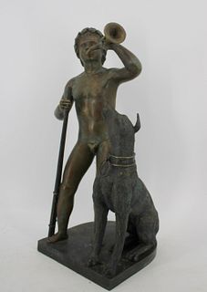 Antique And Fine Quality Bronze Sculpture Of Dog