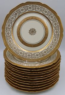 (10) Bohemia Royal Ivory "Windsor" Gilt Plates.