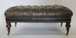 Vintage Upholstered Ottoman In The Style Of