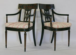 A Vintage Pair Of Regency Style Chinoiserie