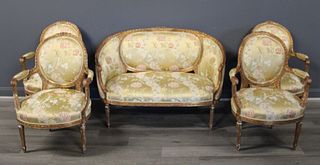 Antique & Fine Quality 5 Piece Louis XV1 Style