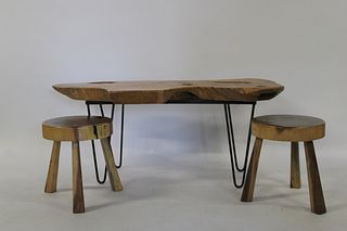 Vintage Nakashima Style Wood Slab Table Together
