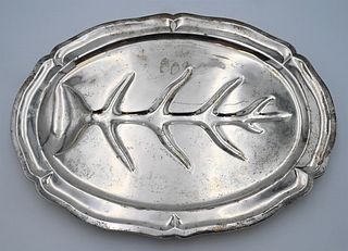 Sterling Silver Well and Tree Serving Tray
marked sterling 925 Mexico
length 17 inches, width 13 inches
41.8 t.oz.