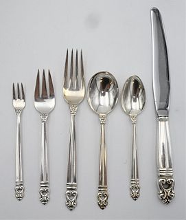 121 Piece Lot of International "Royal Danish" Sterling Silver Flatware Setto include 12 dinner knives, 12 dinner forks, 12 lunch forks, 12 butter kni