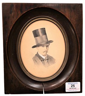 Johann Nepomuk Ender
1793 - 1854
portrait of a young man wearing a top hat
signed lower right Jon Ender 1850 written on back
"Heinrich Reschaivr....Jo