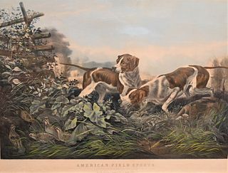 Currier and Ives after Arthur Fitzwilliam Tait
"American Field Sports on a Point"
1857
lithograph with hand coloring on paper inscribed in plate throu
