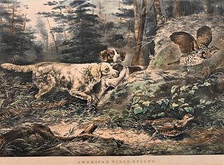 Currier and Ives after Arthur Fitzwilliam Tait
"American Field Sports, Flushed, 1857"
lithograph with hand coloring on paper inscribed in plate throug