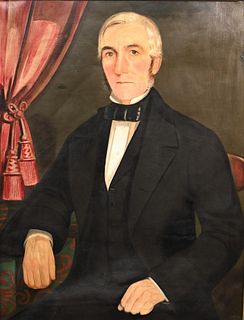 American School Attributed to George G. Hartwell Prior Hamblin School 1840 – 1900 portrait of a gentleman  offered at Sotheby’s January 28th 1987, sal