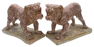 Pair of Glazed Bulldogs
both standing on rectangle base
height 11 inches, length 14 inches, depth 7 inches
Provenance: From a private New York City co