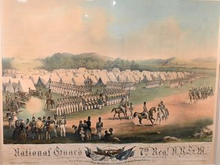 After Otto Boetticher
German/American, 1811 - 1886
"National Guard 7th Regiment and New York"
circa 1850
lithograph with hand coloring on paper
inscri