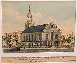 Endicott & Company
American
19th century
"Front View of the New York Post Office, Located by the Authority of the Hon. Charles A. Wickliffe Post Maste