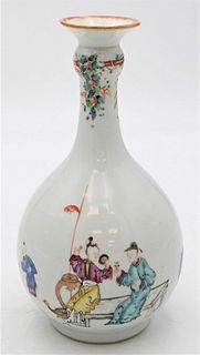 Chinese Rose Famille Porcelain Vase
having painted figures
height 9 1/2 inches