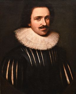 Portrait of a Gentleman 
having a white lace collar
17th century or later
oil on canvas
in old or original frame
unsigned
26 3/4 x 21 3/4 inches