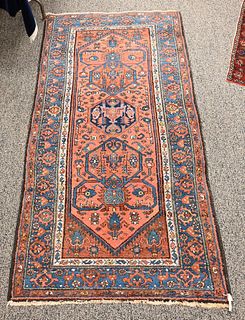 Hamaden Oriental Throw Rug
3' 5" x 6' 9"
Provenance: Fifty Year Personal Collection of Clocks and American Antiques from Thomas Bailey, Manchester, Co