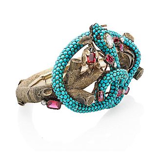 JEWELED SERPENT AND BRANCH BRACELET