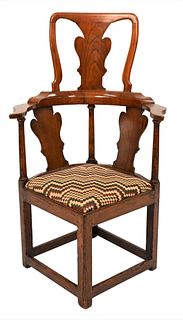 Chippendale Fruitwood Corner Chair
on squared legs
18th century
height 41 1/2 inches