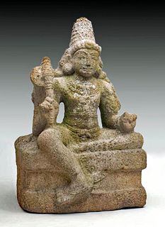 14th C. Indian Granite Figure of Chandikeshwara