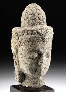 9th C. Javanese Andesite Head of Bodhisattva