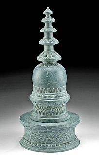 2nd C. Gandharan Schist Reliquary in Form of Stupa