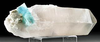 Huge Smoky Quartz Crystal w/ Aquamarine & Feldspar