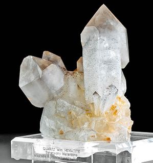 Fine Madagascar Quartz Cluster w/ Hematite Crystals