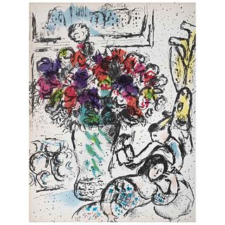 MARC CHAGALL, The Anemones, Sin firma, Litografía sin número de tiraje, 32 x 24 cm | MARC CHAGALL, The Anemones, Unsigned, Lithography without print n