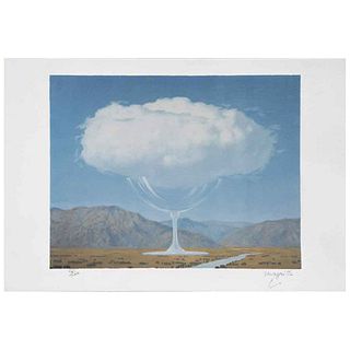 RENÉ MAGRITTE, Sin título, Firmada con sello Litografía 26 / 300, 25 x 32 cm | RENÉ MAGRITTE, Untitled, Signed with stamp, Lithography 26 / 300, 9.8 x