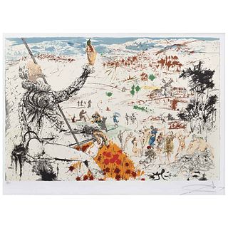 SALVADOR DALÍ, L'Age d'Or, de la suite Don Quichotte de la Mancha, 1957, Firmada, Litografía 151 / 300, 40 x 60 cm | SALVADOR DALÍ, L'Age d'Or, from t
