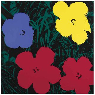 ANDY WARHOL, II.73 Flowers, Con sello en la parte posterior, Serigrafía s / n de tiraje, 91.4 x 91.4 cm, Con certificado | ANDY WARHOL, II.73 Flowers,