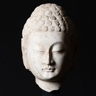 Chinese Limestone Head of a Buddha