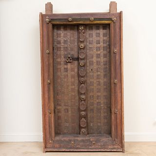 Southeast Asian Metal-Mounted Wood Door and a Frame