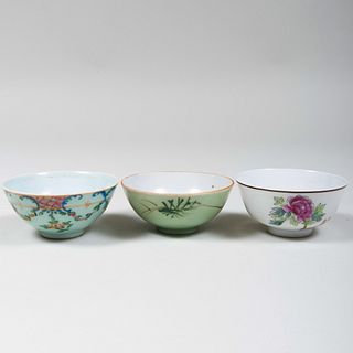 Three Chinese Porcelain Small Bowls