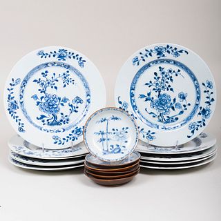 Group of Twelve Chinese Blue and White Porcelain Plates