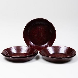 Set of Four Japanese Lacquer Sauce Dishes