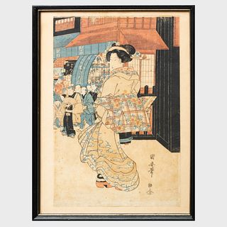 Utagawa Kuniyasu (1794-1832): Courtesan in Kimono
