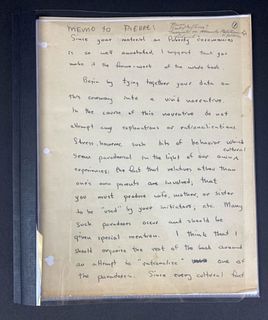 Margaret Mead's Memo to Ledoux About Manuscript