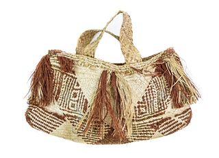 Murik Basket Bag, Wide Handles and Long Tufts