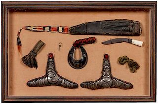 Revolutionary War British Officer's Uniform Accessories and Great Lakes Indian Artifacts of Sir John Caldwell, King's 8th Regiment 