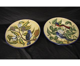 TWO HAND PAINTED MEXICAN MAJOLICA CHARGERS