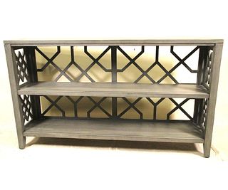 COURTLAND GRAY PAINTED OPEN BOOKCASE