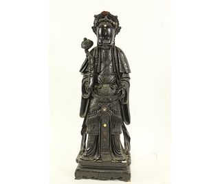 19th CENTURY CARVING OF DIGNITARY OR EMPEROR