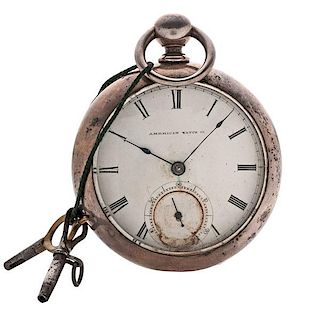 American Watch Company Coin Silver Pocket Watch 