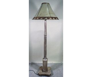 VINTAGE PAINTED FLOOR LAMP WITH SHADE