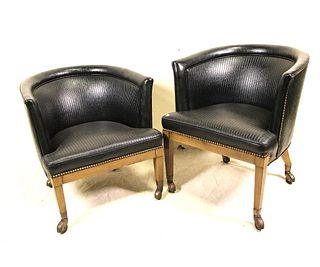MIXED LOT OF FOUR VINTAGE VINYL CLUB CHAIRS